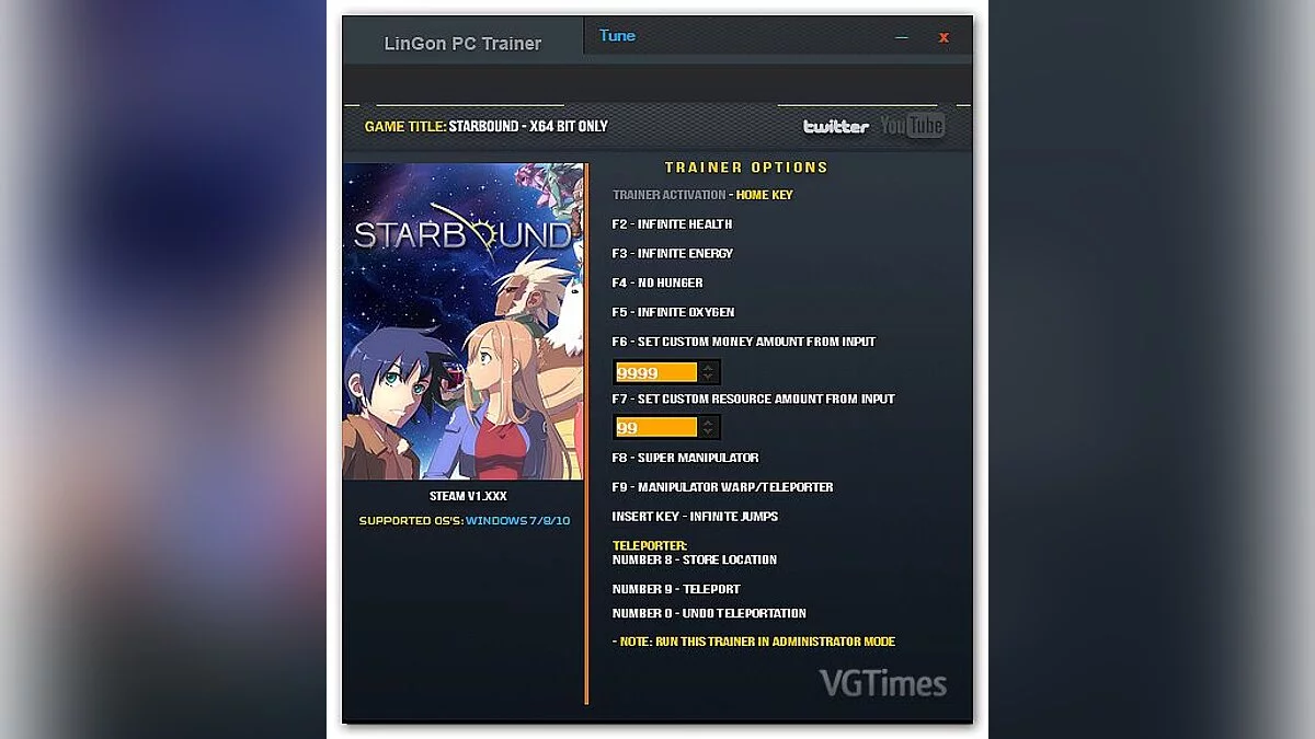 Трейнер / Trainer (+11) [1.05: 64 Bit] [LinGon]