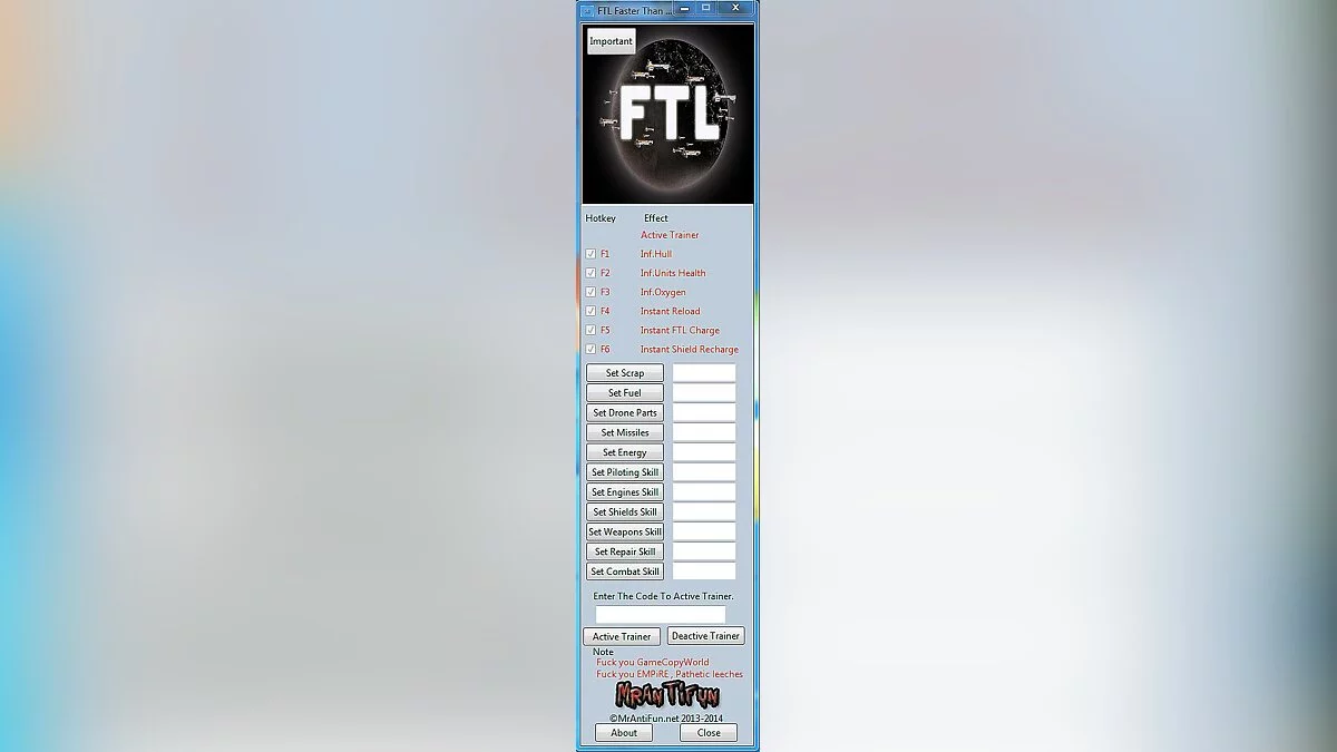 Трейнер / Trainer (+17) [1.5.4] [MrAntiFun]