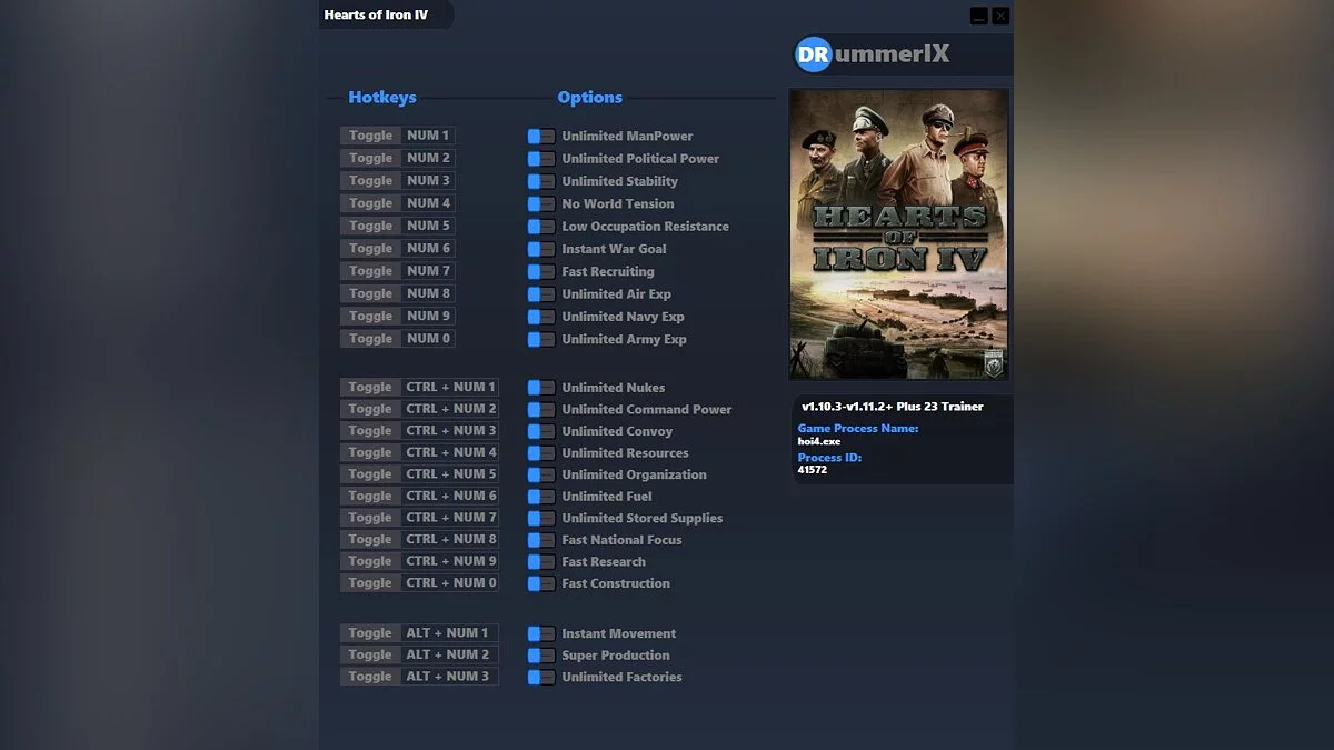 Hearts of Iron 4 — Трейнер (+23) [от 01.12.21]