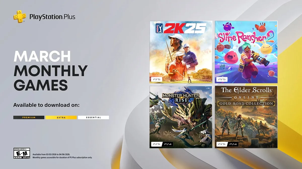 В марте в PlayStation Plus раздадут Monster Hunter Rise и ещё три игры