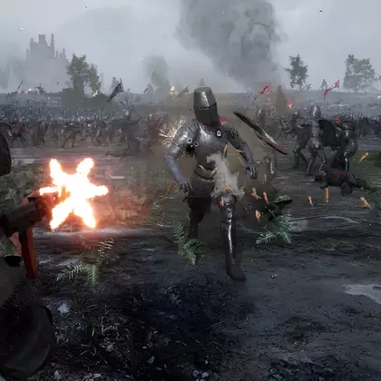 Вышел геймплей средневекового шутера с современным оружием, разрушаемостью и сотнями противников на экране