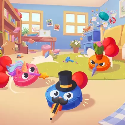 Обзор Roombattle — дружеской битвы роботов-пылесосов. Кто быстрее лопнет шарики?