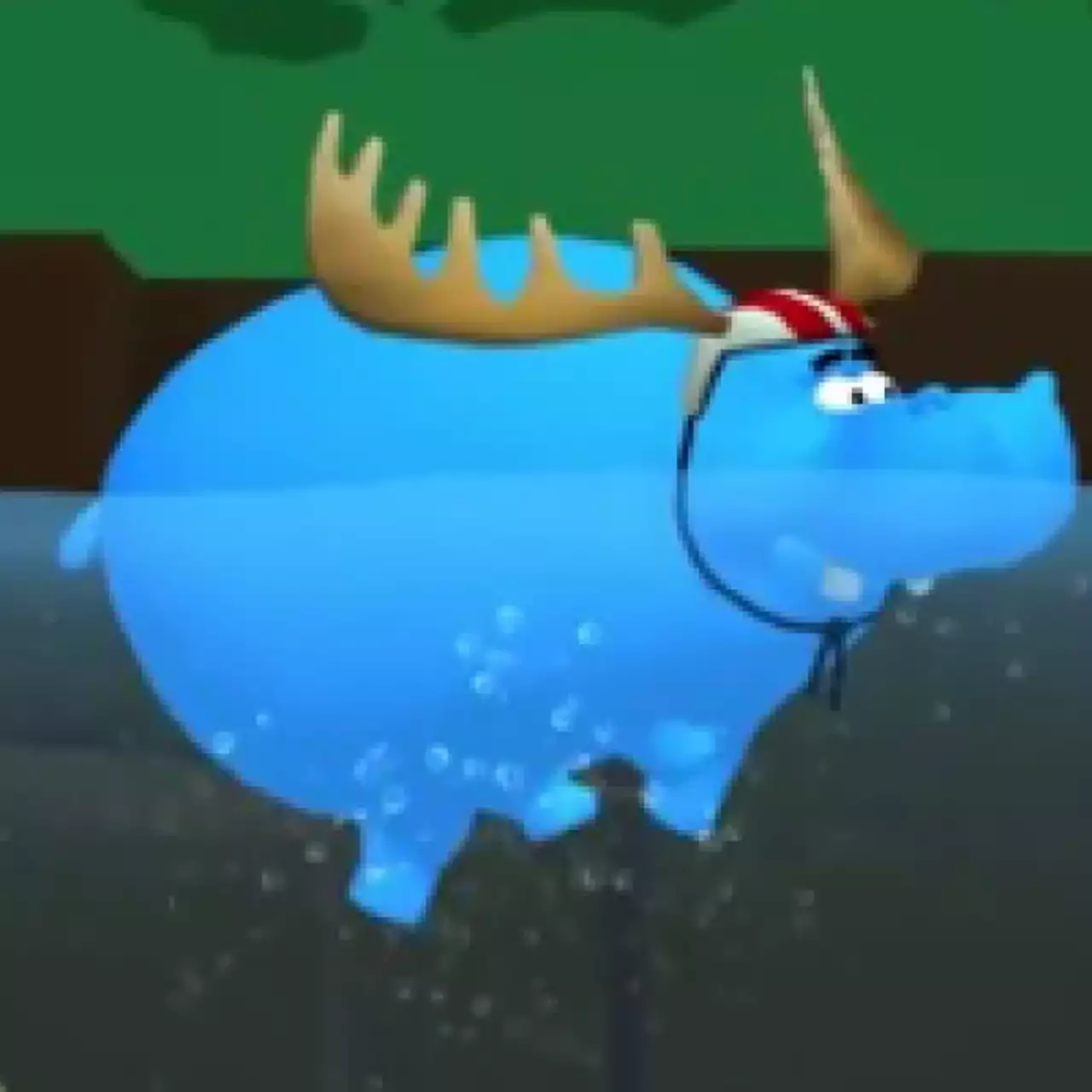 Скоро вы сможете помочь голубому бегемоту переплыть реку в игре Jungle Moose