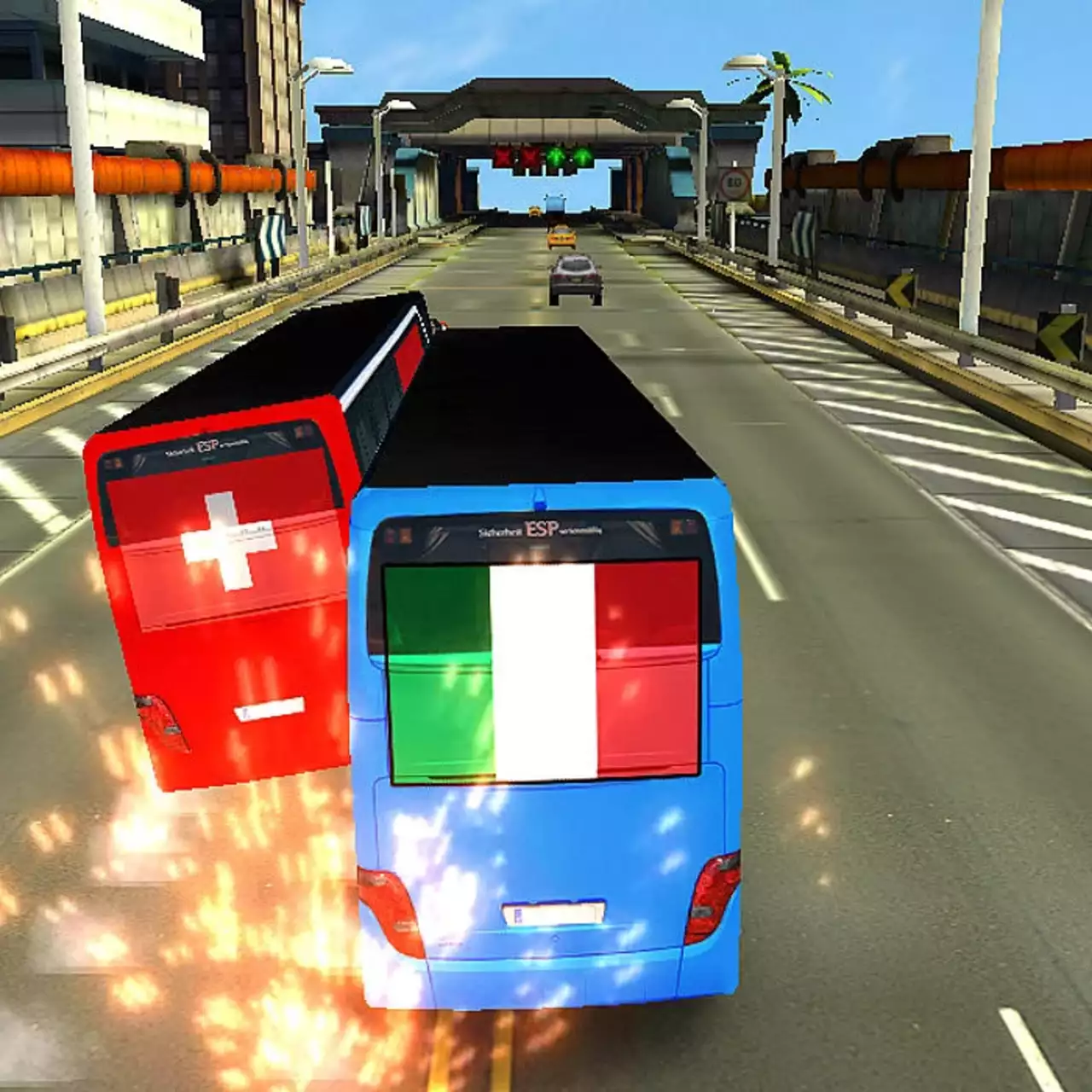 В Steam вышли аркадные гонки на футбольных автобусах. Там надо уничтожать противников и зарабатывать деньги