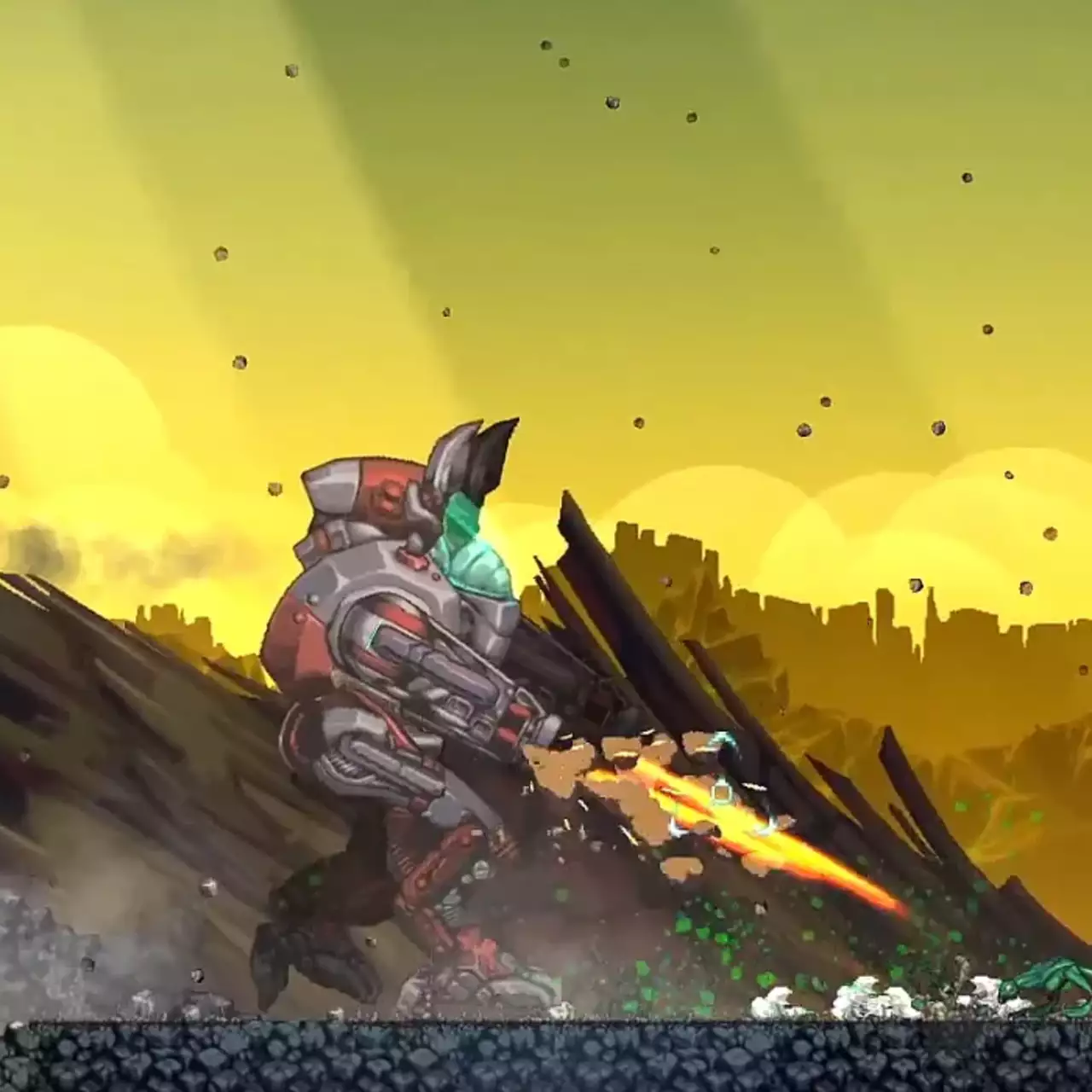 В Steam скоро выйдет экшен-платформер Steelborn с огромным боевым роботом — авторы вдохновлялись Contra и Metal Slug